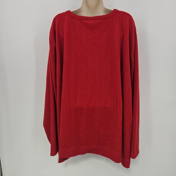 Catherines Sweater Women‎ 4X Red Textured Knit Chenille Pullover Holiday Party - Picture 3 of 10